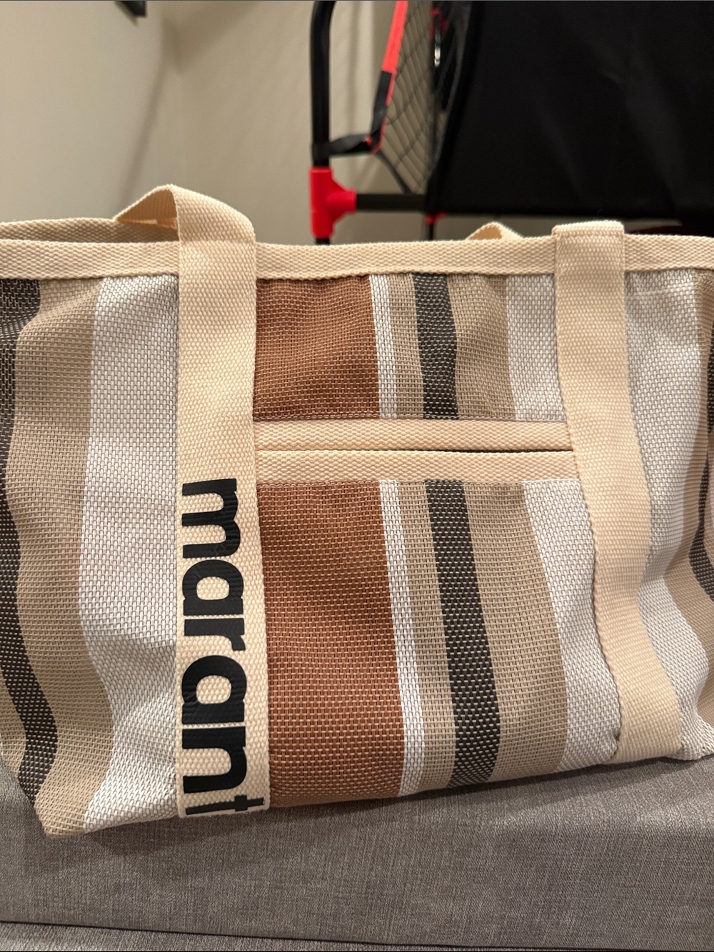 Isabel Marant Striped Canvas Tote Bag